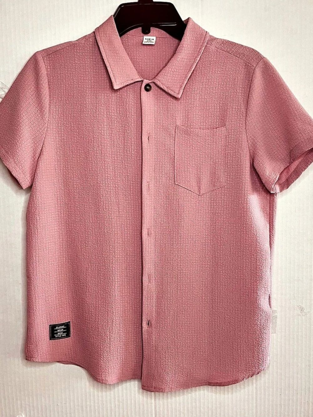 Shein Pink shirt Front bottom size 13-14